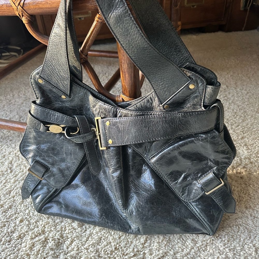 Authentic Kooba black leather designer handbag purse